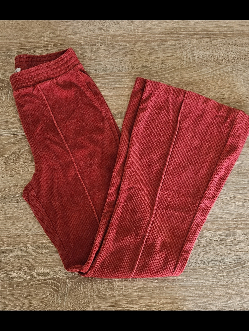 aerie Red Ribbed Corduroy Flared Leggings -womens XS